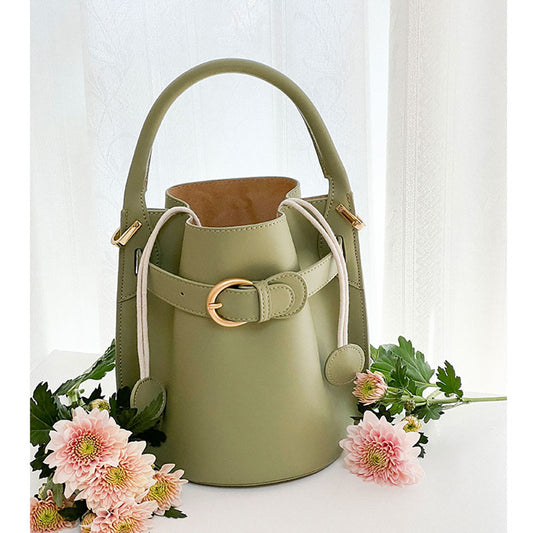 Popular Leather Shoulder Bucket Bag Handbag