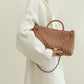 Women's Stylish Bag Genuine Leather Braided Handbag Shoulder Bag