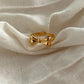 Golden 925 Sterling Silver Ribbon Ring