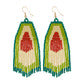 Bohemian pendant earrings with avocado fringe beads