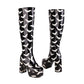 Black Butt Patent Leather Platform Chunky Heel Knee High Boots