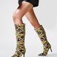 Rhinestone pointed-toe stiletto-heel knee-high boots