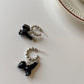 Black Enamel Color Dinosaur Unique Design Cartoon Animal Pendant Earrings