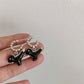 Black Enamel Color Dinosaur Unique Design Cartoon Animal Pendant Earrings