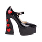 Blackheart Chunky Heel Point-Toe Platform Heel Mary Jane Pumps