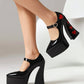 Blackheart Chunky Heel Point-Toe Platform Heel Mary Jane Pumps