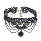 Black Lace Hollow Out Chain Multilayer Punk Choker Necklace