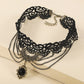 Black Lace Hollow Out Chain Multilayer Punk Choker Necklace