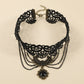 Black Lace Hollow Out Chain Multilayer Punk Choker Necklace