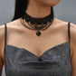 Black Lace Hollow Out Chain Multilayer Punk Choker Necklace