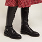 <tc>Black Lace up Flat Knee High Boots Women's Riding Boot Tall Winter Booties</tc>