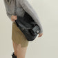 Black Leather Quilted Chain Shoulder Tote Bag Mini Wallet