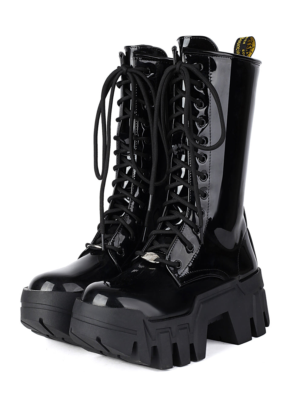 <tc>Black Mechanpunk Flatform Lace up Ankle Boots Fashion Y2K Short Boots</tc>