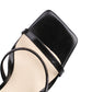 Black open toe platform heel strap sandals