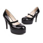 Black Patent Leather Almond Toe Stiletto Heel Mary Jane Pumps