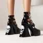 Black Buckle Platform Heel Mailliger Shoes