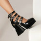 Black Buckle Platform Heel Mailliger Shoes