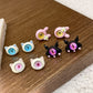 Black Pink Little Monster Earring Stud Unique Devil Design Earring Set