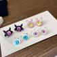 Black Pink Little Monster Earring Stud Unique Devil Design Earring Set