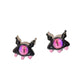 Black Pink Little Monster Earring Stud Unique Devil Design Earring Set