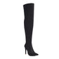 Black Pointed Toe Stiletto Heel Fashion Thigh High Boots