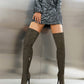 Gray Pointed Toe Stiletto Heel Fashion Thigh High Boots