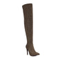 Gray Pointed Toe Stiletto Heel Fashion Thigh High Boots