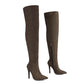 Gray Pointed Toe Stiletto Heel Fashion Thigh High Boots