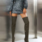 Gray Pointed Toe Stiletto Heel Fashion Thigh High Boots