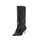 Black Pointed Toe Stiletto Heel Knee High Boots Popular Long Boots