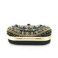 Black Rhinestone Embroidery Bead Party Bag Clutch Handbag