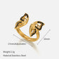 Black Rhinestone Golden Butterfly Ring