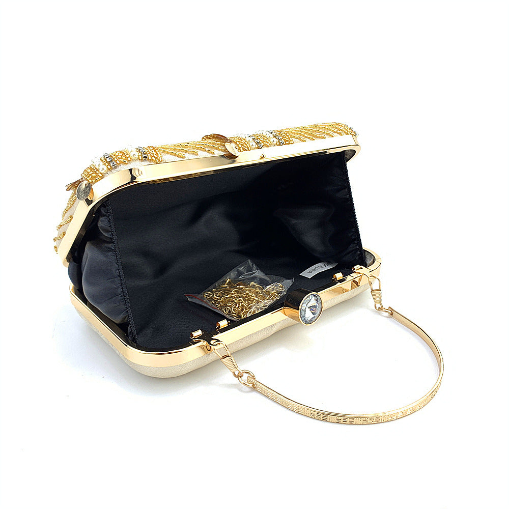 Black Sequence Embroidery Beaded Party Bag Clutch Handbag