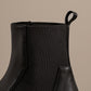 <tc>Black Croc Printed Vegan Leather Flatfrom Ankle Boots Thick Bottom Chelsea Boots</tc>