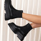 <tc>Black Vegan Leather Flatfrom Ankle Boots Thick Bottom Chelsea Boots</tc>