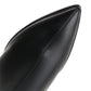 Black Vegan Leather Pointed Toe Stiletto Platform Heel Ankle Booties