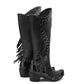 <tc>Black Vegan Leather Studs and Fringe Retro Women's Cowboy Boots Cool Cowgirl Booties</tc>