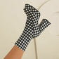 Black x White Plaid Popular Platform Boots Square Toe Ankle Boots