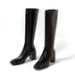 <tc>Block Chunky Heel Ladies Square Toe Knee High Boots with Back Zipper</tc>