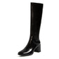 <tc>Block Chunky Heel Ladies Square Toe Knee High Boots with Back Zipper</tc>