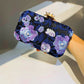 Blue Embroidered Party Clutch Handbag