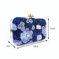 Blue Embroidered Party Clutch Handbag