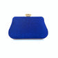 Blue Glitter Rhinestone Ruffle Party Clutch Handbag