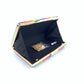 Blue Multi Color Rainbow Glitter Clutch Bag Party Handbag