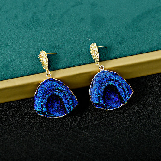 Blue Ocean Wave Tide Irregular Drop Earrings