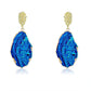 blue painting art pendant earrings