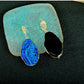 blue painting art pendant earrings