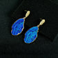 blue painting art pendant earrings