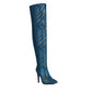 Blue Vegan Leather Stiletto Heel Over Zani Boots