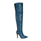 Blue Vegan Leather Stiletto Heel Over Zani Boots